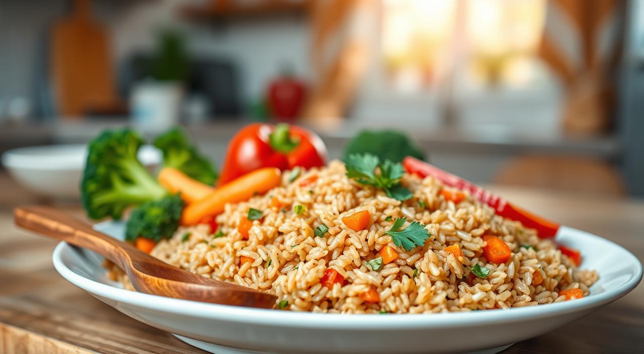Arroz integral com vegetais