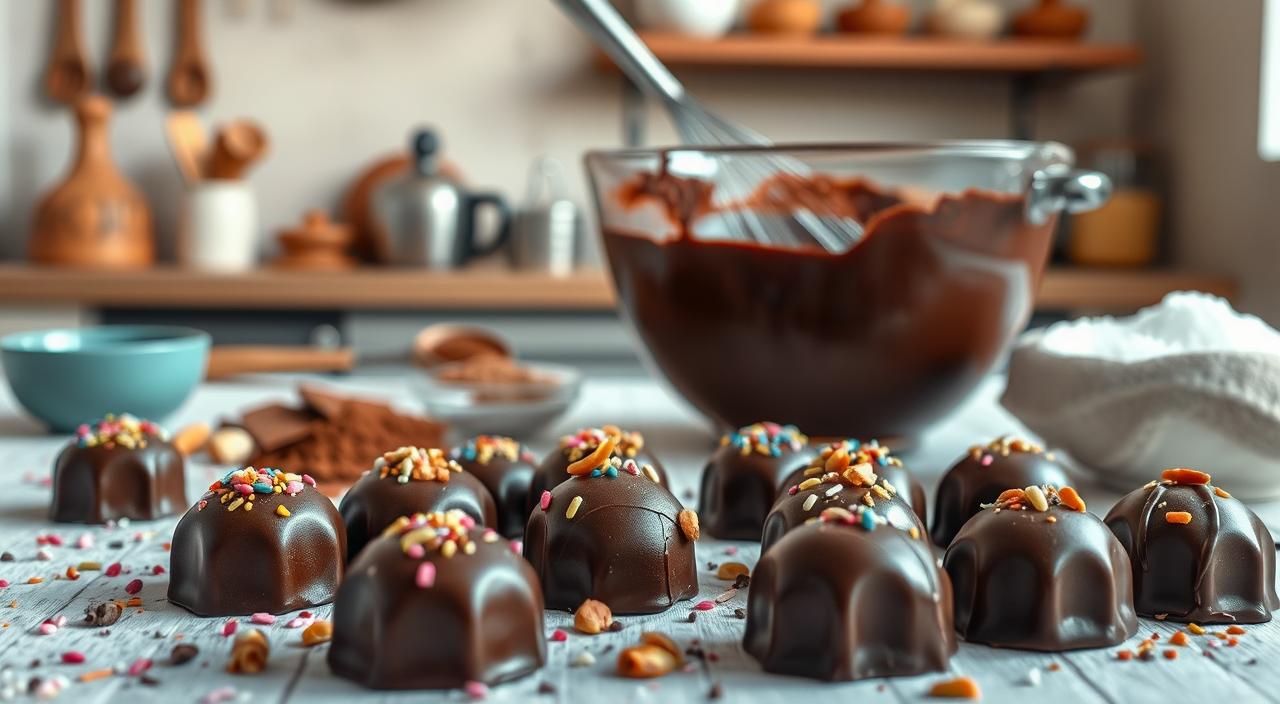 Balas de chocolate caseiras