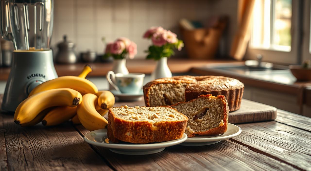 Bolo de banana de liquidificador