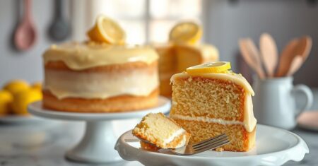Bolo cremoso de limão com leite condensado