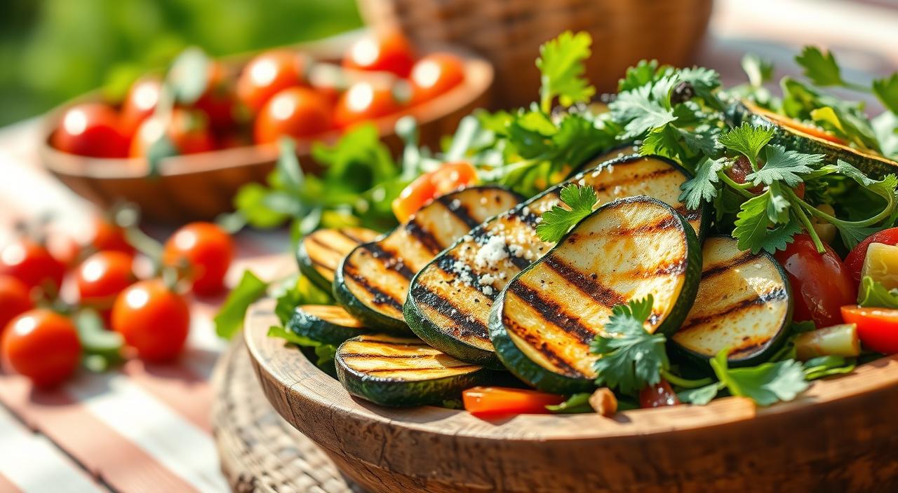 Salada de abobrinha grelhada