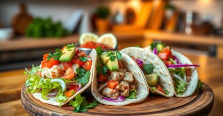 Receita de Tacos de atum com legumes para Você