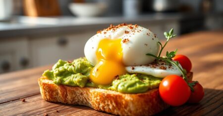 Receita de Torrada de Abacate com Ovo