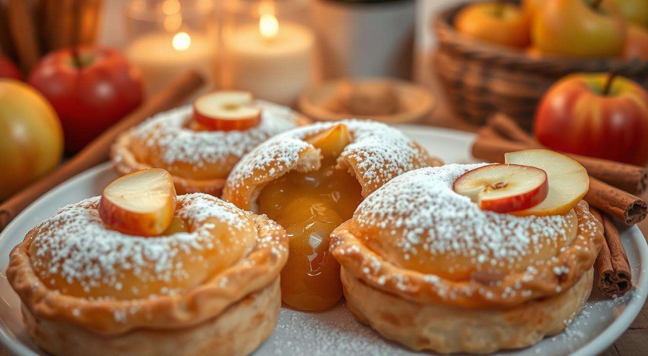 Tortas de maçã fofinhas com recheio suculento