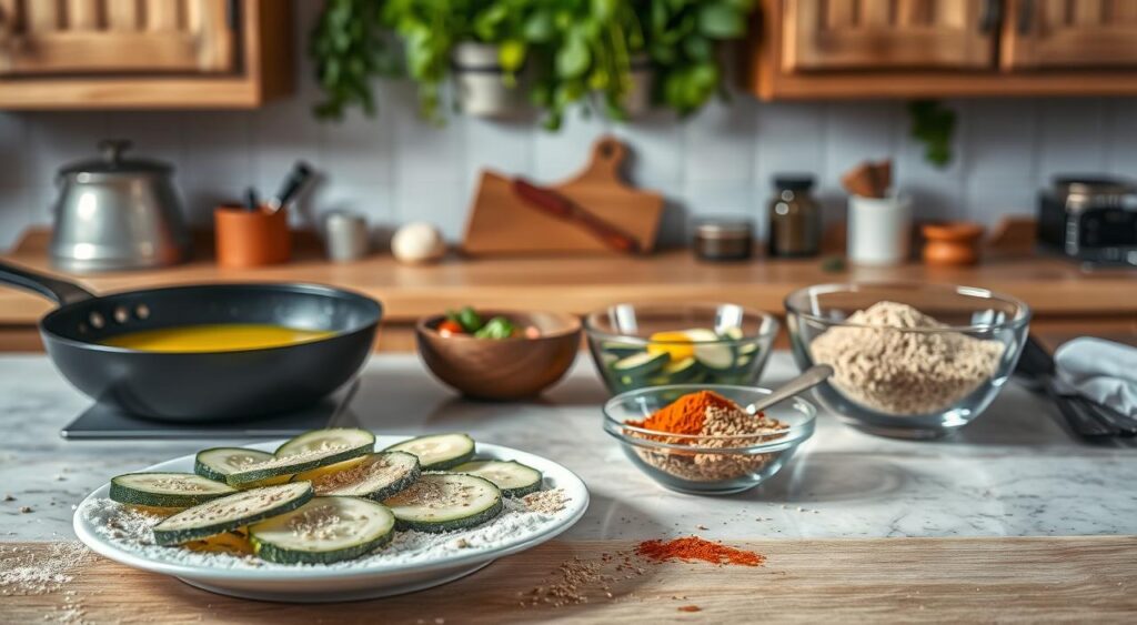 preparo de abobrinha empanada
