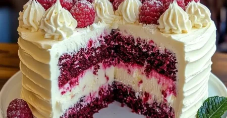 Bolo de Sonho de Chocolate Branco e Framboesa